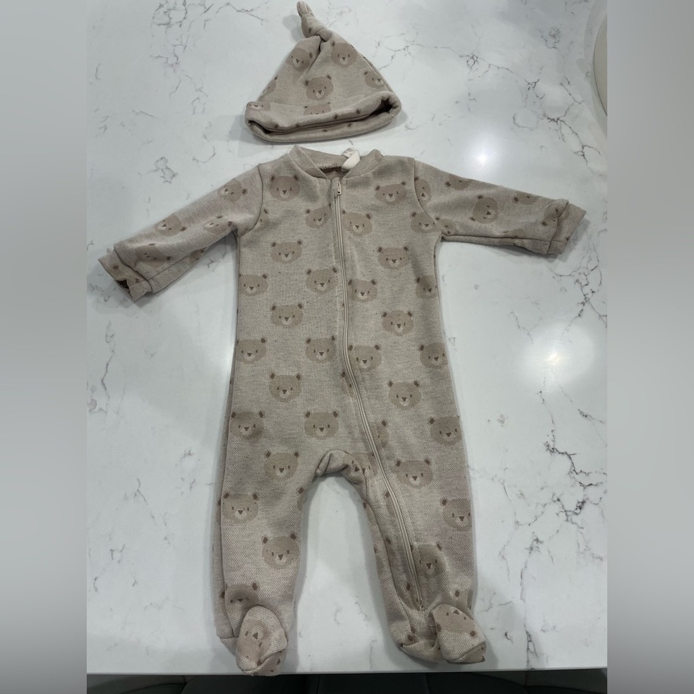 🐻Bear Footie PJs with hat